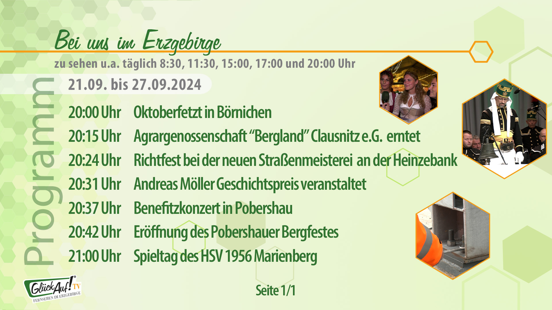 Bei uns im Erzgebirge für die Woche vom 21.09. bis 27.09.2024