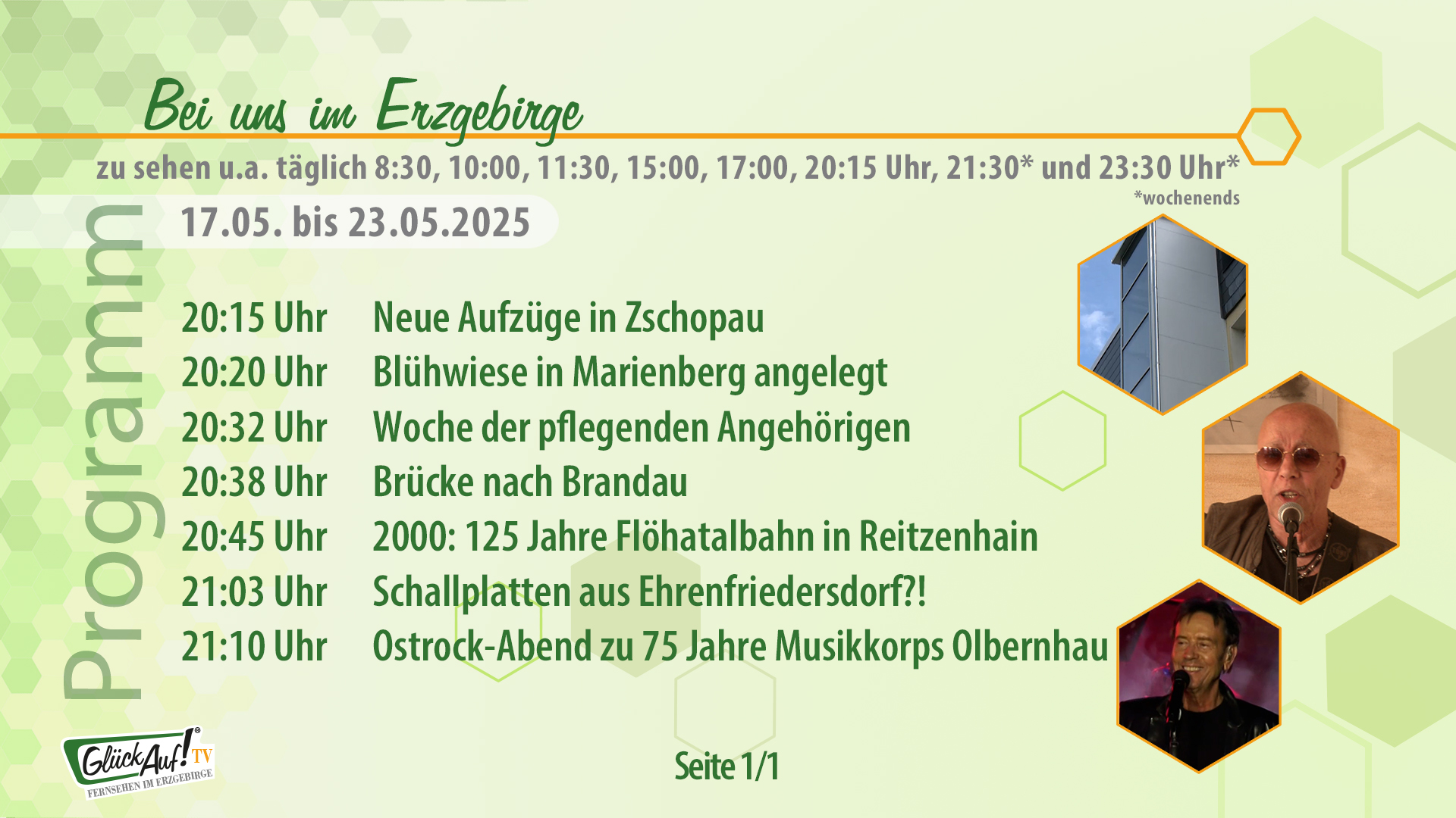 Bei uns im Erzgebirge für die Woche vom 17.05. bis 23.05.2025 Bei uns im Erzgebirge für die Woche vom 17.05. bis 23.05.2025