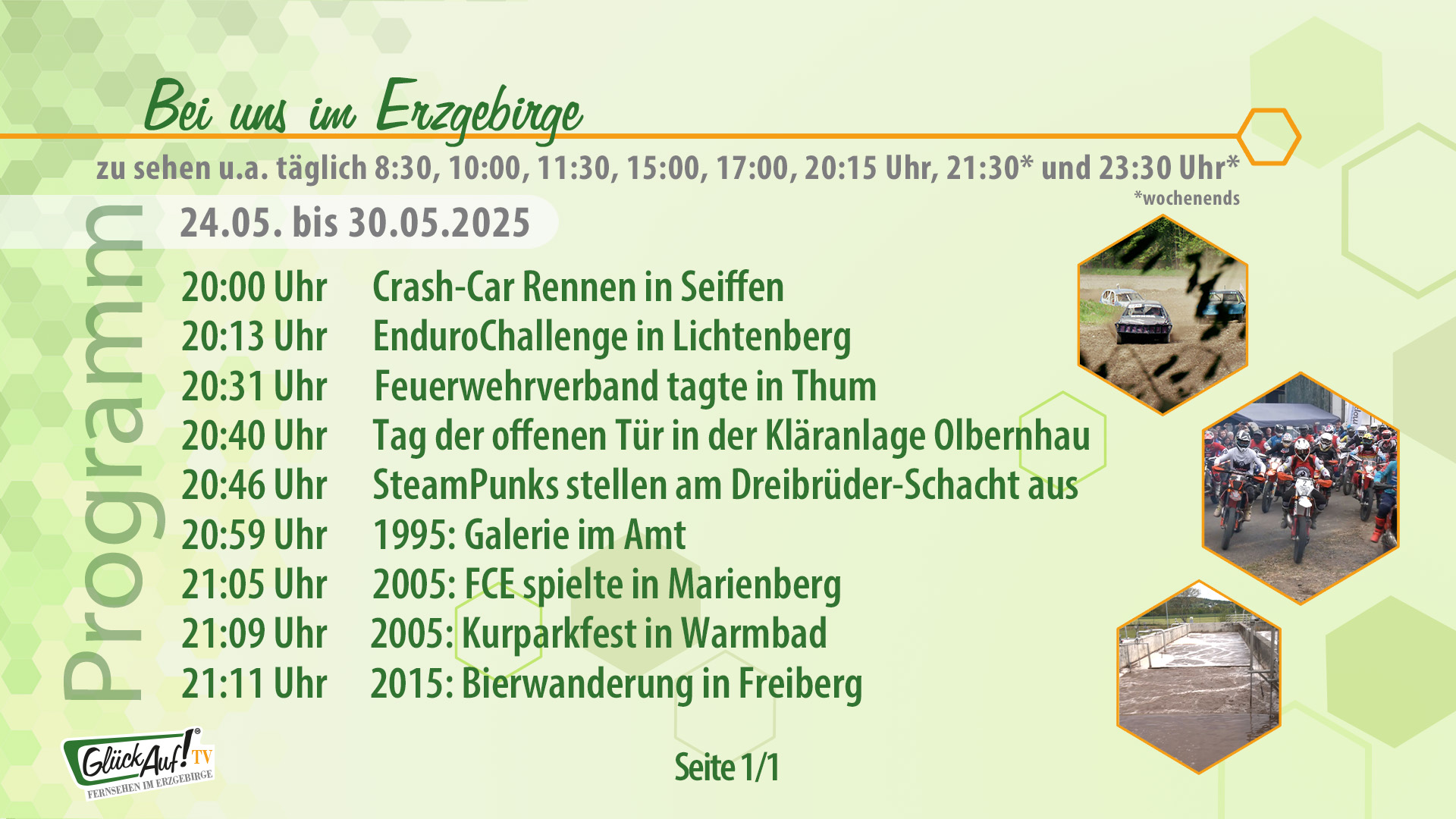 Bei uns im Erzgebirge für die Woche vom 24.05. bis 30.05.2025 Bei uns im Erzgebirge für die Woche vom 24.05. bis 30.05.2025