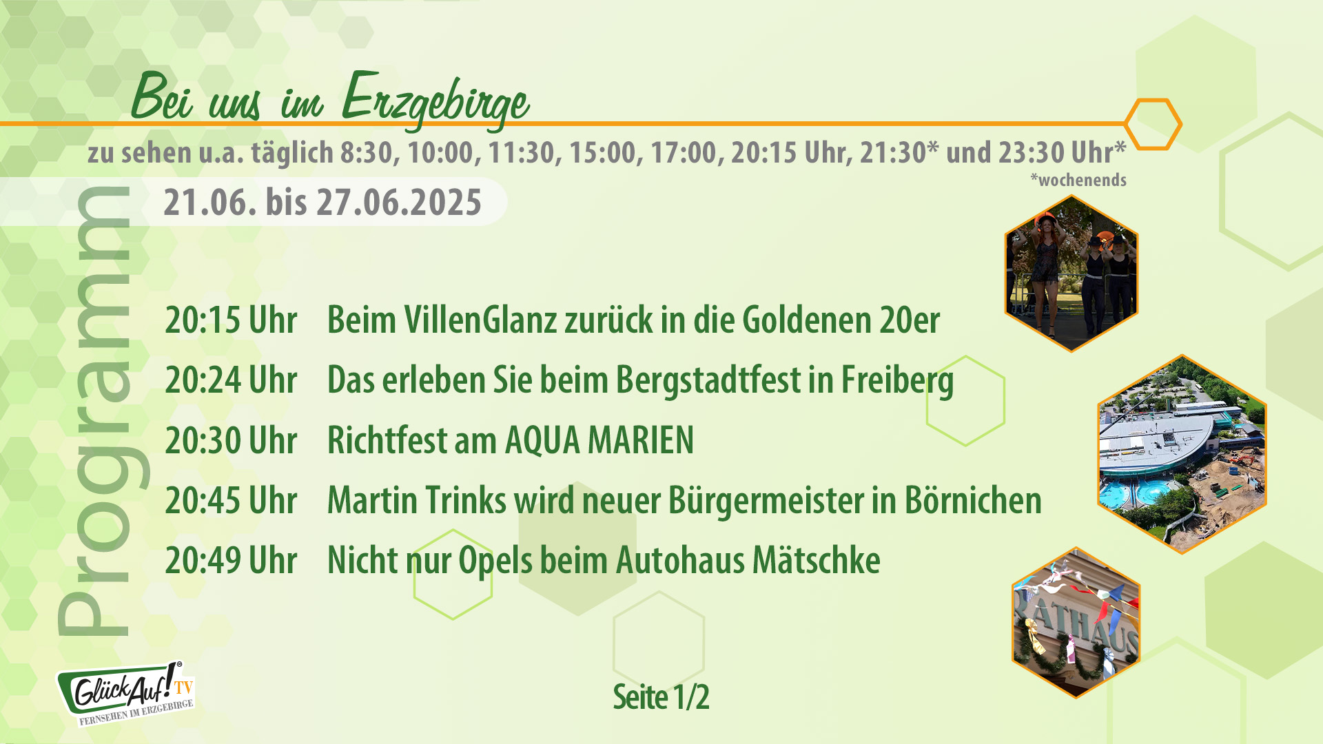 Bei uns im Erzgebirge für die Woche vom 21.06. bis 27.06.2025 Bei uns im Erzgebirge für die Woche vom 21.06. bis 27.06.2025