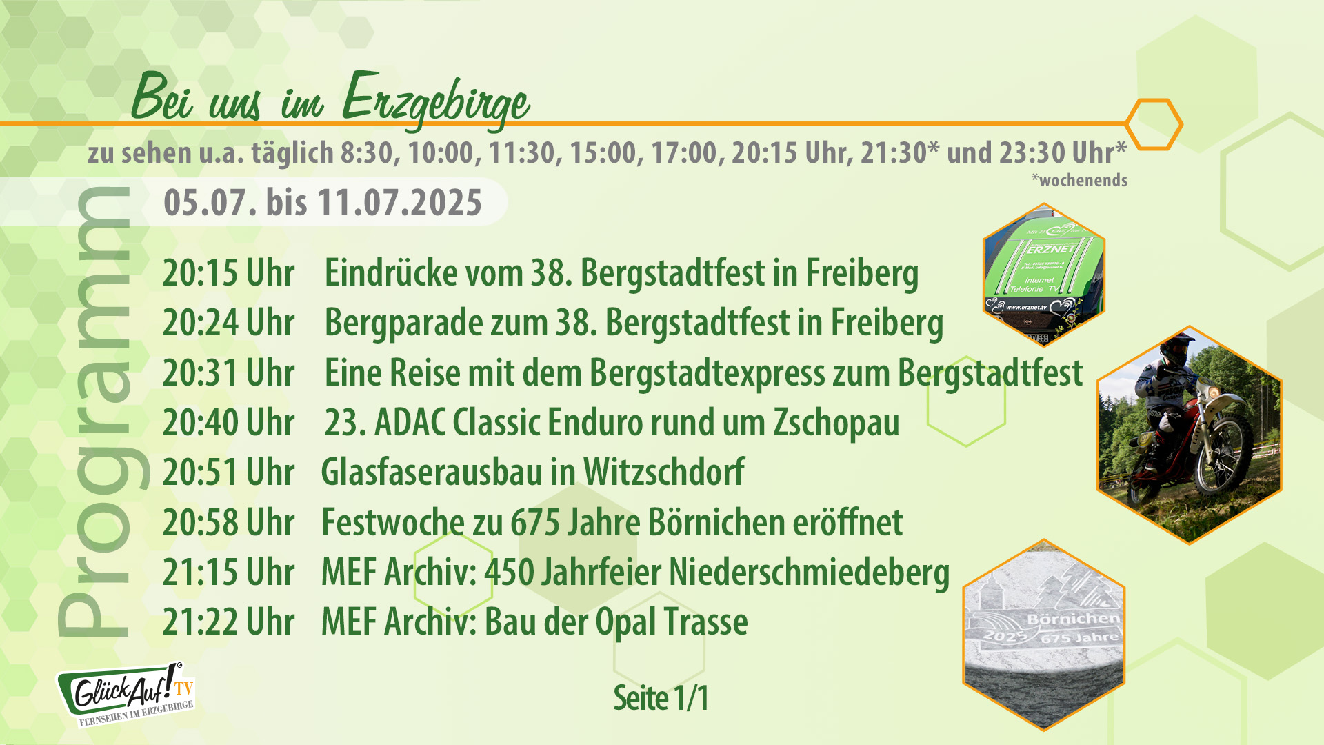 Bei uns im Erzgebirge für die Woche vom 05.07. bis 11.07.2025 Bei uns im Erzgebirge für die Woche vom 05.07. bis 11.07.2025