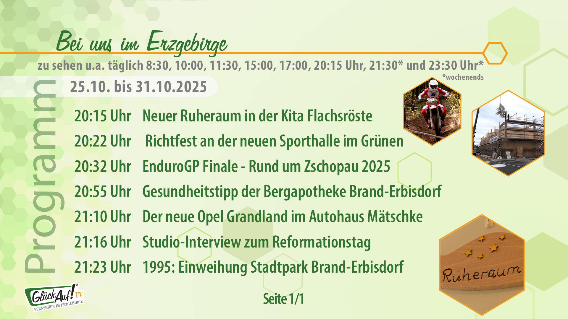 Bei uns im Erzgebirge für die Woche vom 25.10. bis 31.10.2025